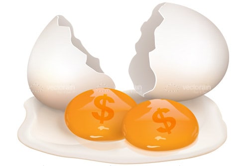 Broken Eggs with Dollar Signs in the Yolk